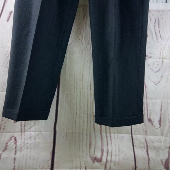 Bill Blass Studio 42R Super 100s 2 Button Charcoal Gray Striped 2pc Suit 37x31 - Picture 16 of 16